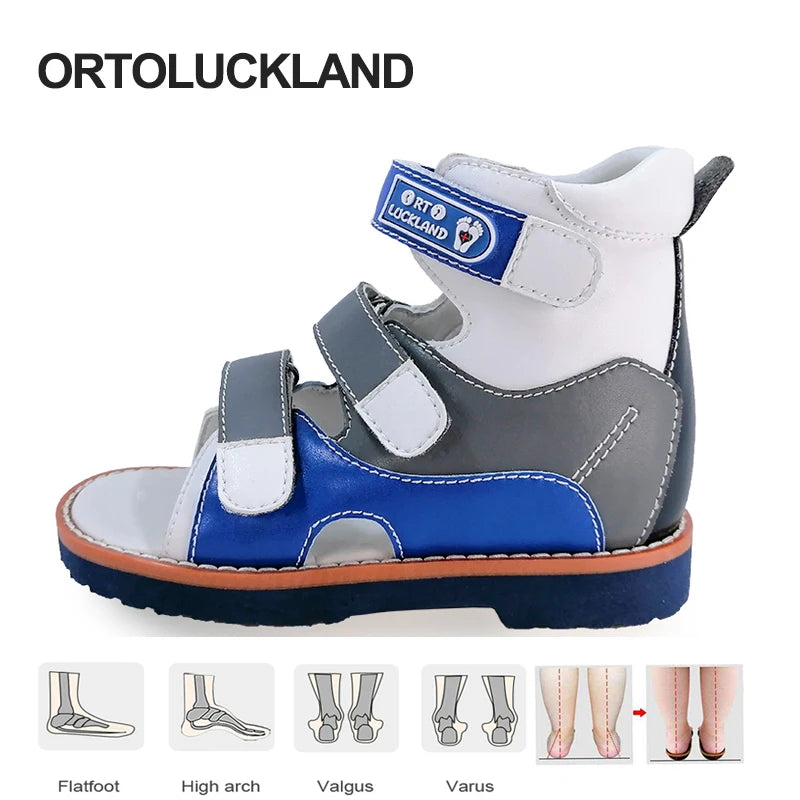 Ortoluckland Baby Boys Sandals New Children Orthopedic Flatfeet Shoes Summer Toddler  Arch Support Footwear Size20 To36