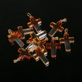 10pcs/lot 18x25mm Cross Lampwork Necklace Bracelet Czech Glass Charms Pendants for Jewelry Making Diy Bracelet Accessories