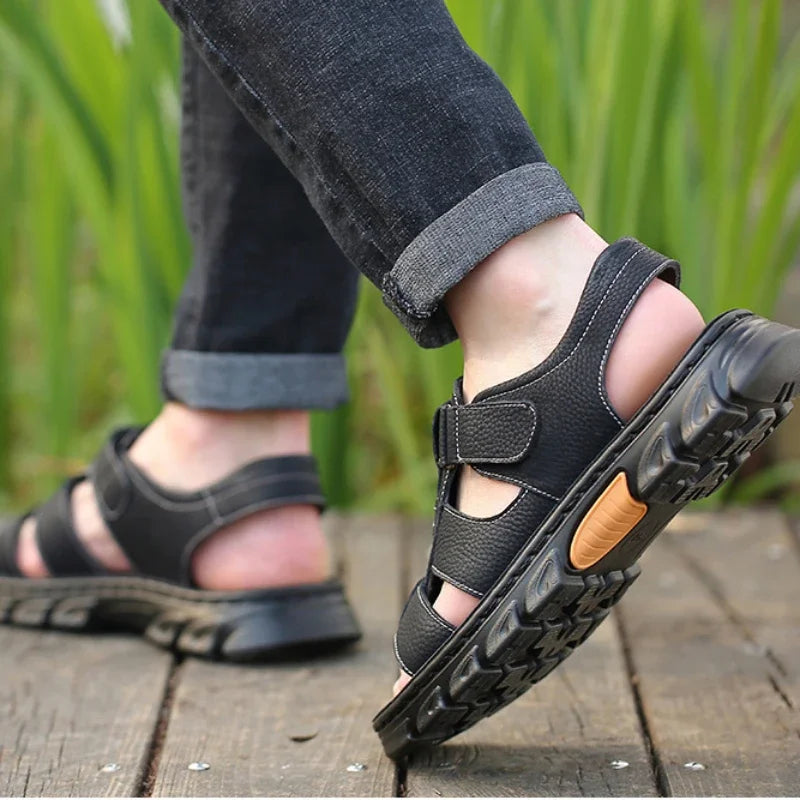 Men's Leather Beach Sandals Summer 2024