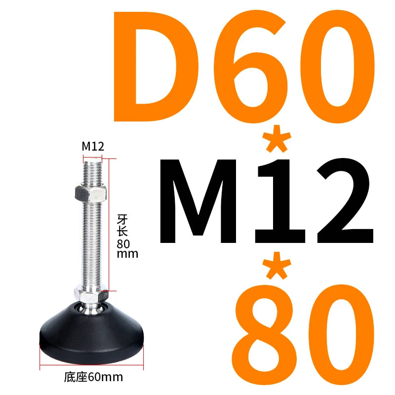 4pcs Adjustable Lathe Leg Thread Type Adjustable Levelling Feet Swivel Base Articulating Leveling legs Furniture Glide Pad