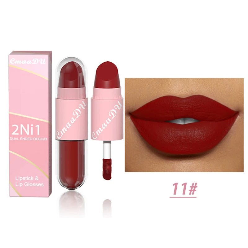 2 in 1 Matte Lipstick Liquid 18 Colors