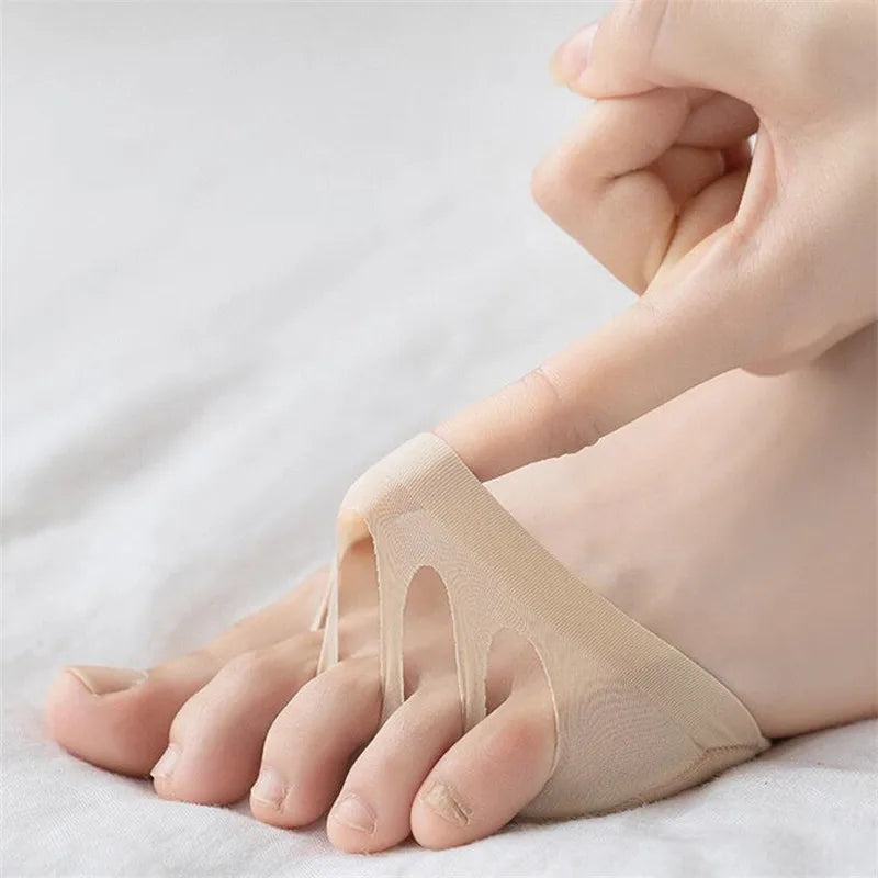 3 Pairs Open Toe Socks Women Set Sponge Pads for High Heel Shoes Soft Socks Forefoot Insole Five Fingers Socks Liner