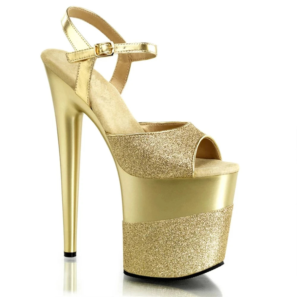 BBZAI New Pattern Pumps Superior Quality Super 20CM Thin High Heel Ladies Shoes Nightclub Sandals Waterproof Drop Shipping