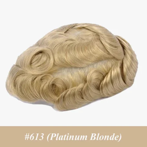 Permier Male Hair Prosthesis Ultra-Thin 0.03mm Skin Wigs for men 6" Men's capillary prothesis Toupee 100% Human Hair Men's Wig