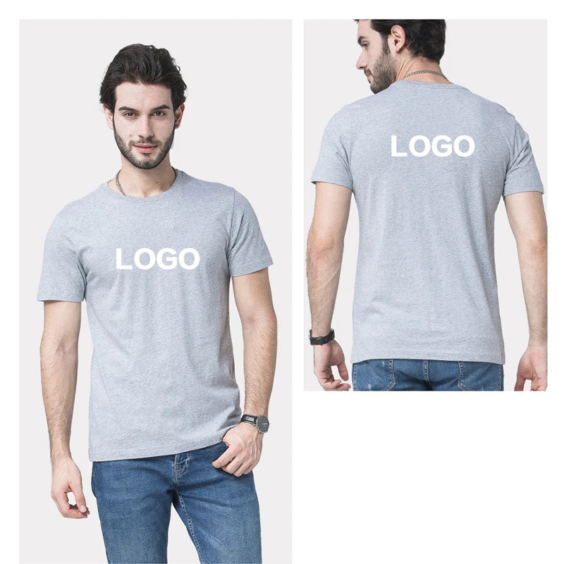 Cotton T-shirt Custom Logo Printing Work Clothes