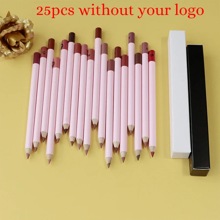 Private Label Pink Lip Liner Pencil Custom Logo Bulk 18-color Cosmetic Multi-functional Waterproof Pigment Lipstick Pen Makeup