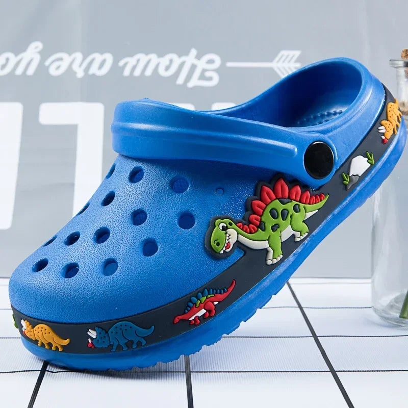 Children Boys Slippers Cartoon Excavator Clogs
