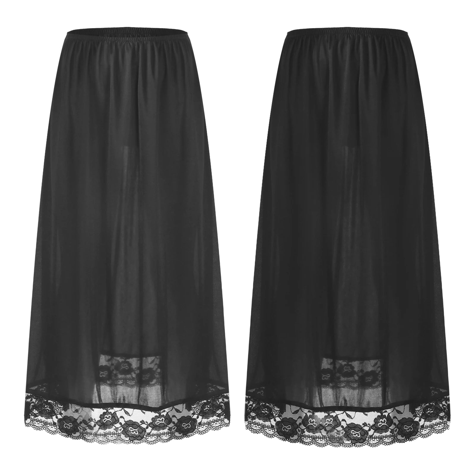 Women Girl Summer Underwear Accessories Long Lining Skirt Half Length Slips Underskirt Bottoms Petticoat Under Dress