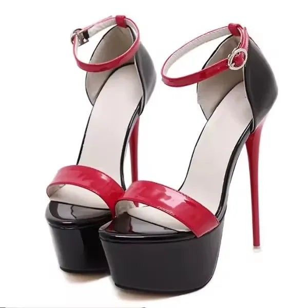 Aneikeh Big Shoe Size 41 42 43 44 45 46 High Heels Sandals Summer Sexy Open Toe Party Dress 16CM Platform Gladiator Women Pumps