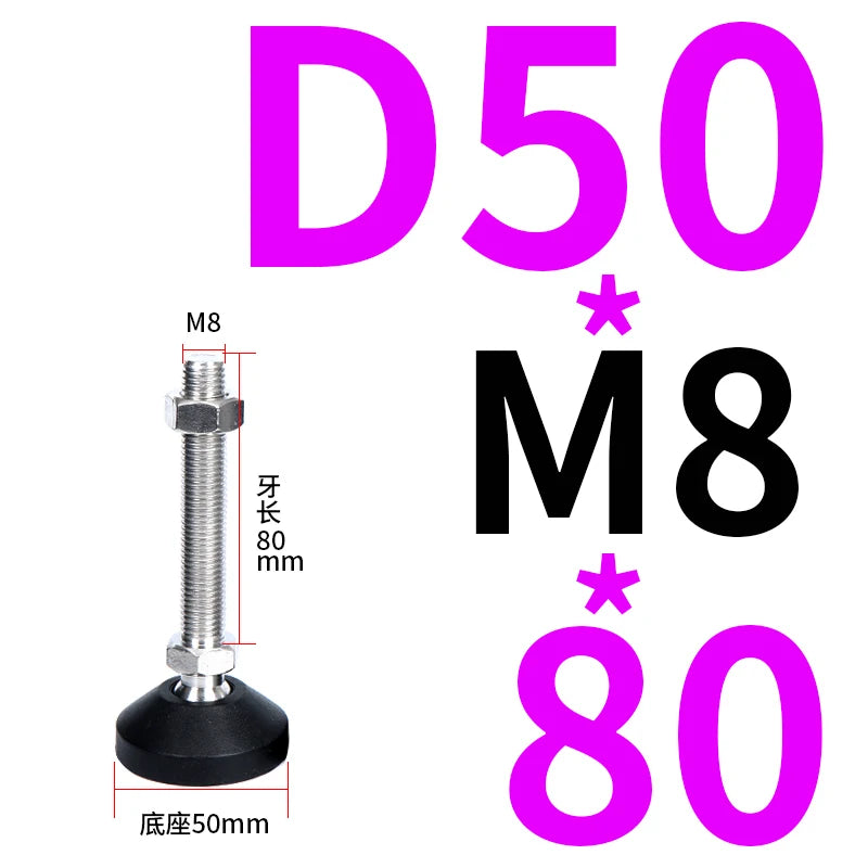 4pcs Adjustable Lathe Leg Thread Type Adjustable Levelling Feet Swivel Base Articulating Leveling legs Furniture Glide Pad