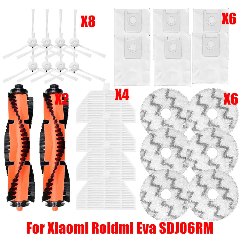 For XiaoMi RoidMi EVA Self-Cleaning Emptying Robot Vacuum SDJ06RM Spare Parts Hepa Filter Side Main Brush Mop Cloths Accessories
