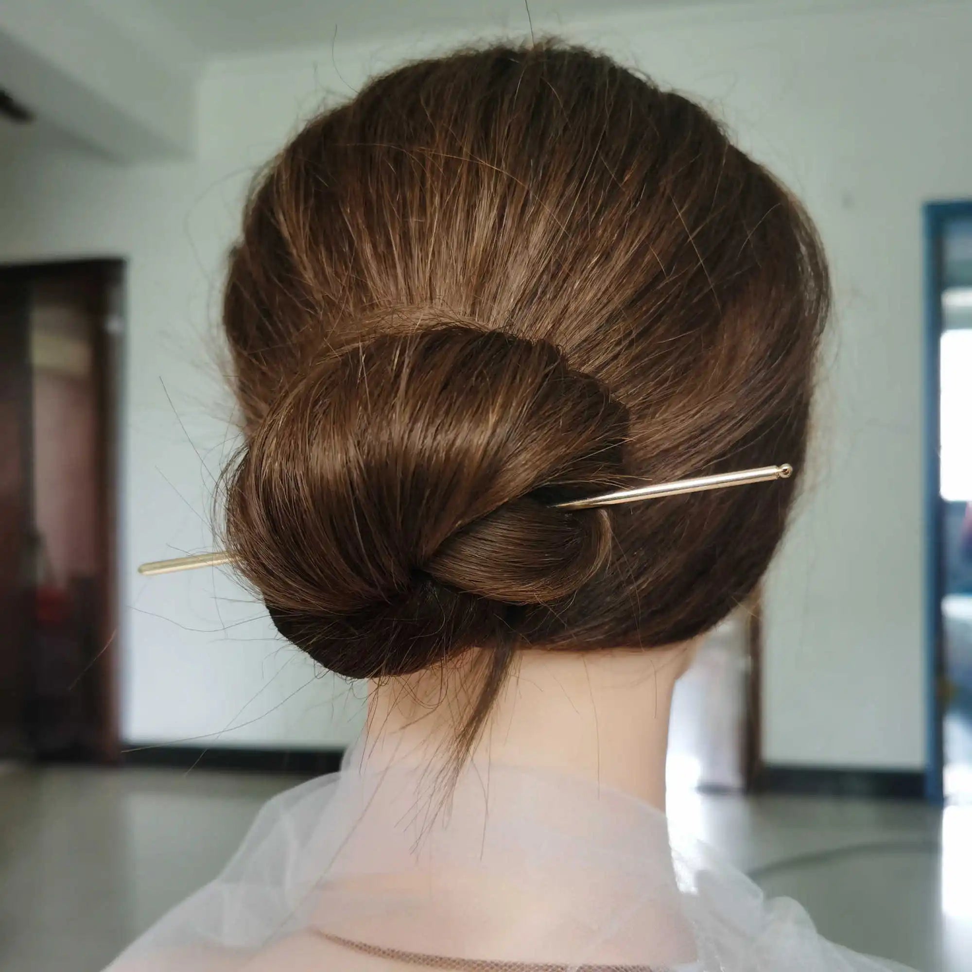 New Women Metal Hairpins Clips Simple Hair Stick Barrette Clip  Alloy Chopstick Wedding Hairstyle Design Tools Hair Jewelry