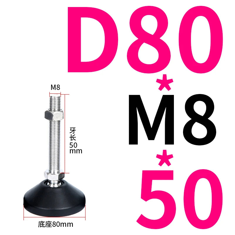 4pcs Adjustable Lathe Leg Thread Type Adjustable Levelling Feet Swivel Base Articulating Leveling legs Furniture Glide Pad
