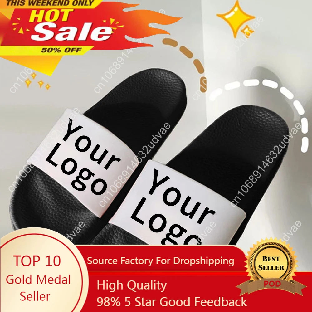 Custom with Logo Slippers Men Slippers Personalized Shoes Gift Flip-Flops Custom Brand Slippers Unisex Home Shoes