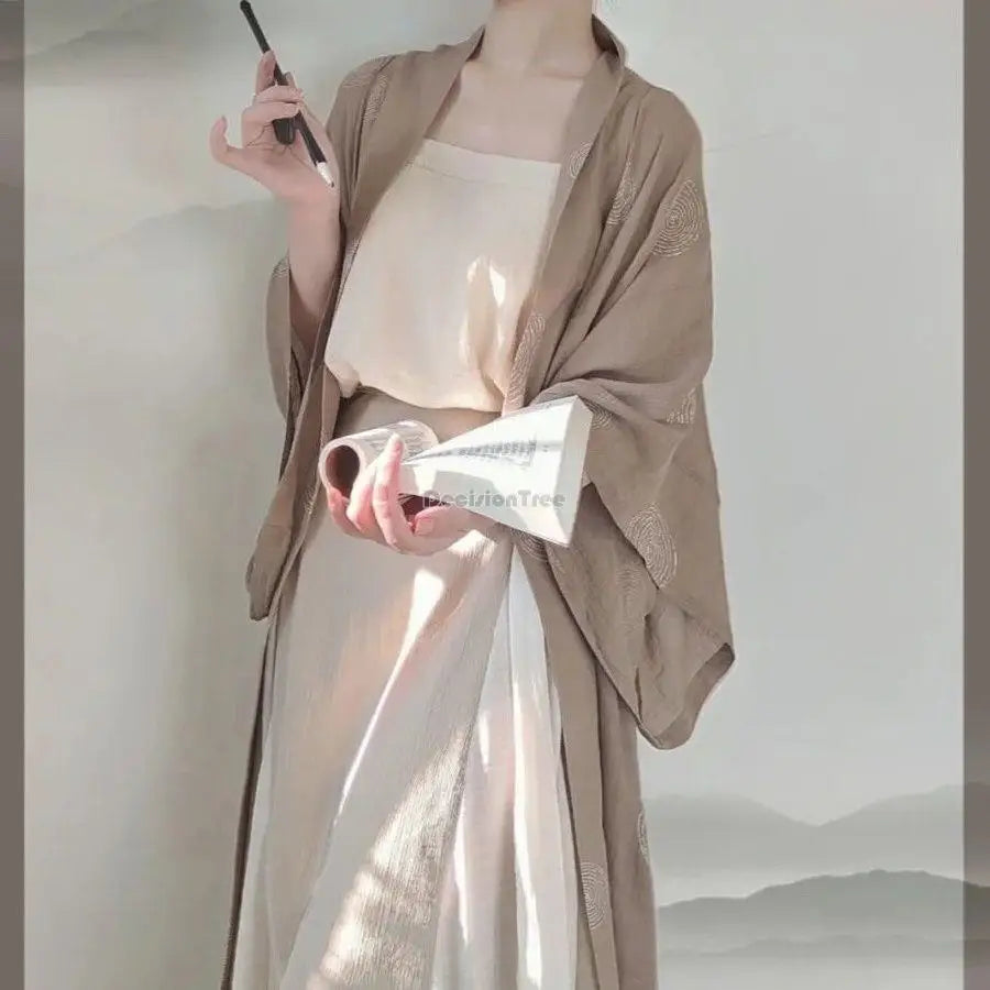 2025 summer new hanfu chinese ancient song dynasty women clothes daily loose casual improved three pieces elegant hanfu set s369