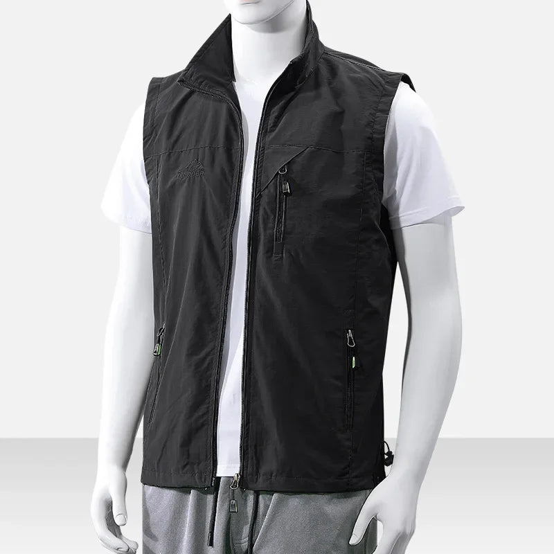 Spring and Summer Vest Jacket for Casual Sports, Waterproof, Windproof, Breathable, Ultra-thin Men's Fishing Vest