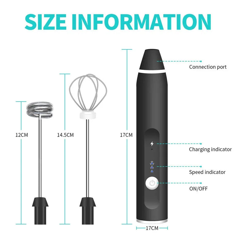 Portable Mini Milk Frothers Wireless Handheld Blender With USB Electric Coffee Maker Whisk Mixer For Cappuccino Milk Foamer