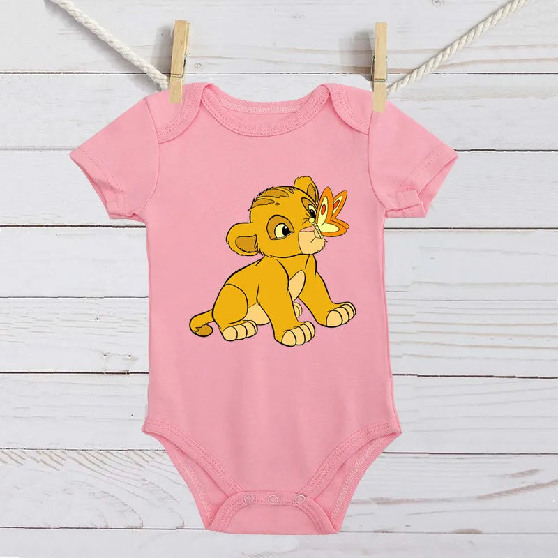 Baby Romper Cartoon The Lion King Kawaii Simba Fashion Toddler Clothes Cotton Short Sleeve Newborn Bodysuit Infant Jumpsuits