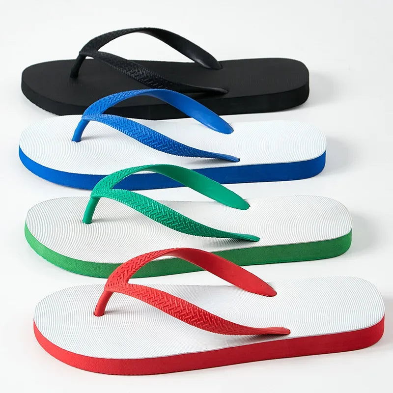 Comfortable Flat Heels Soft Non Slip Summer Slippers Men's Beach Shoes 2025 Casual Wearable Flip Flops for Man Indoor Outdoor