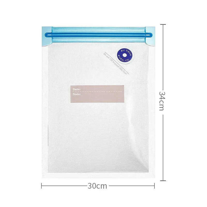 Vacuum Food Storage Zipper Bags Reusable BPA-Free Sous Vide Bags with Vacuum Hand Pump Fruit Meat Nut Vacuum Sealer Saver Bag