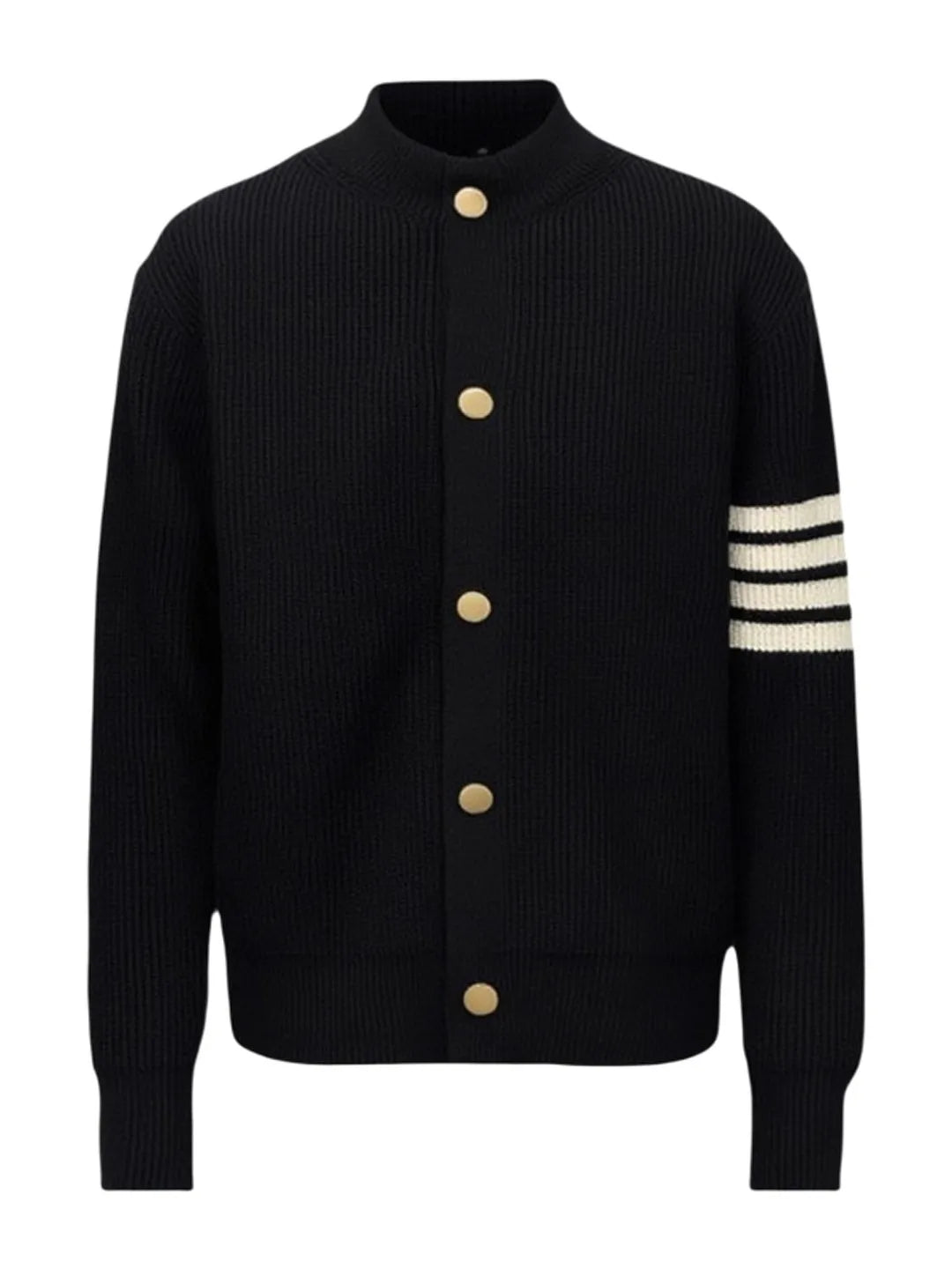 Men's Knitted Cardigan Sweater Stripe Pattern