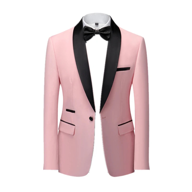 Men Skinny Terno Masculino, Formal Slim Fit Tuxedo Prom Suit / Male Groom Wedding Blazers High Quality Dress Jacket Coat