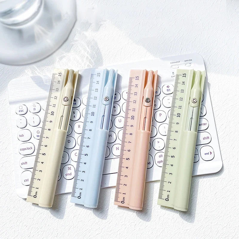 3 in 1 Compass Ruler with Pencil Multifunctional Drawing Compass Math Geometry Tools Korean Stationery Kawaii Drafting Supplies