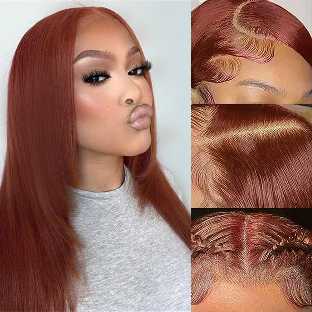 HD Lace Front Wig - Copper Red Layered