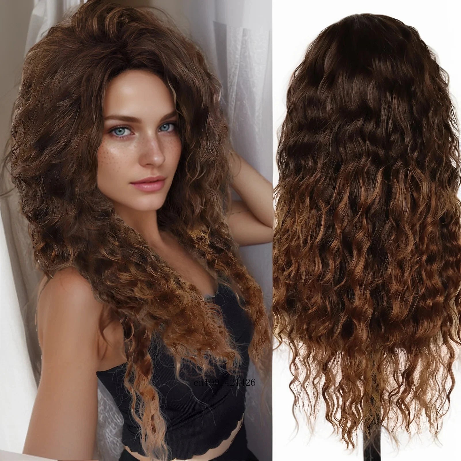Ash Blonde Curly Wig 26" - Synthetic