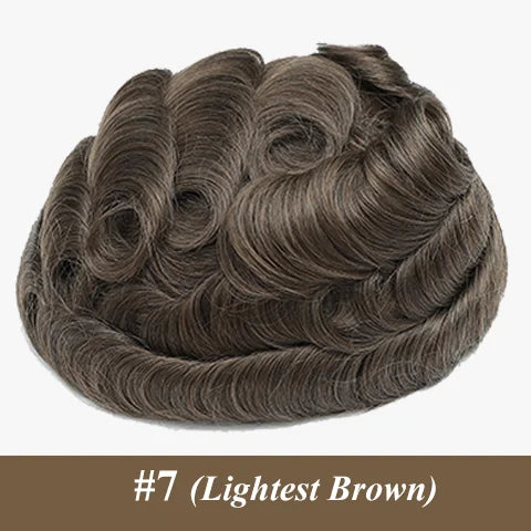 Permier Male Hair Prosthesis Ultra-Thin 0.03mm Skin Wigs for men 6" Men's capillary prothesis Toupee 100% Human Hair Men's Wig