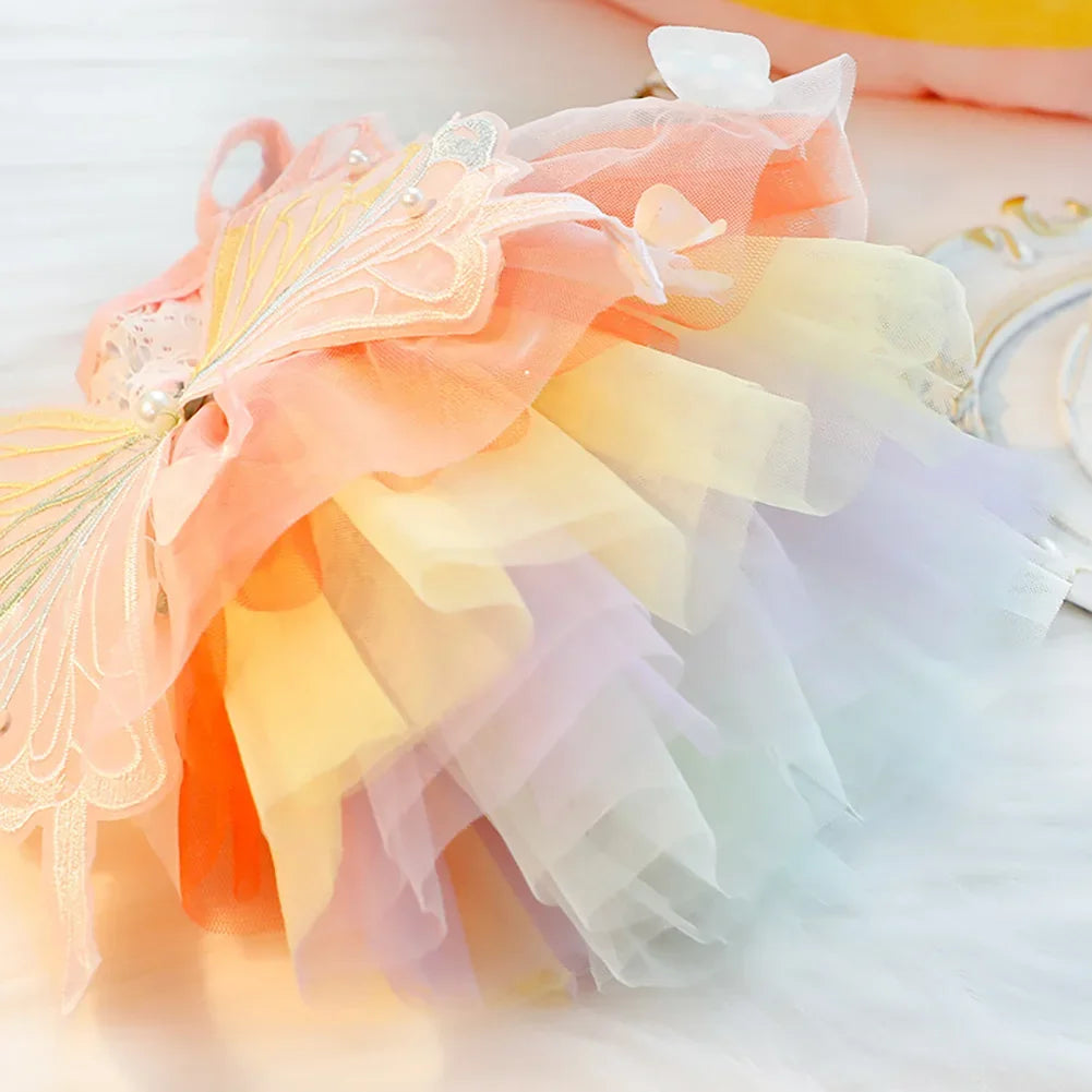Cat Dog Princess Dress Clothes Rabbit Bunny Kitten Butterfly Costume Schnauzer Chihuahua Puppy Summer Sweet Mesh Dress