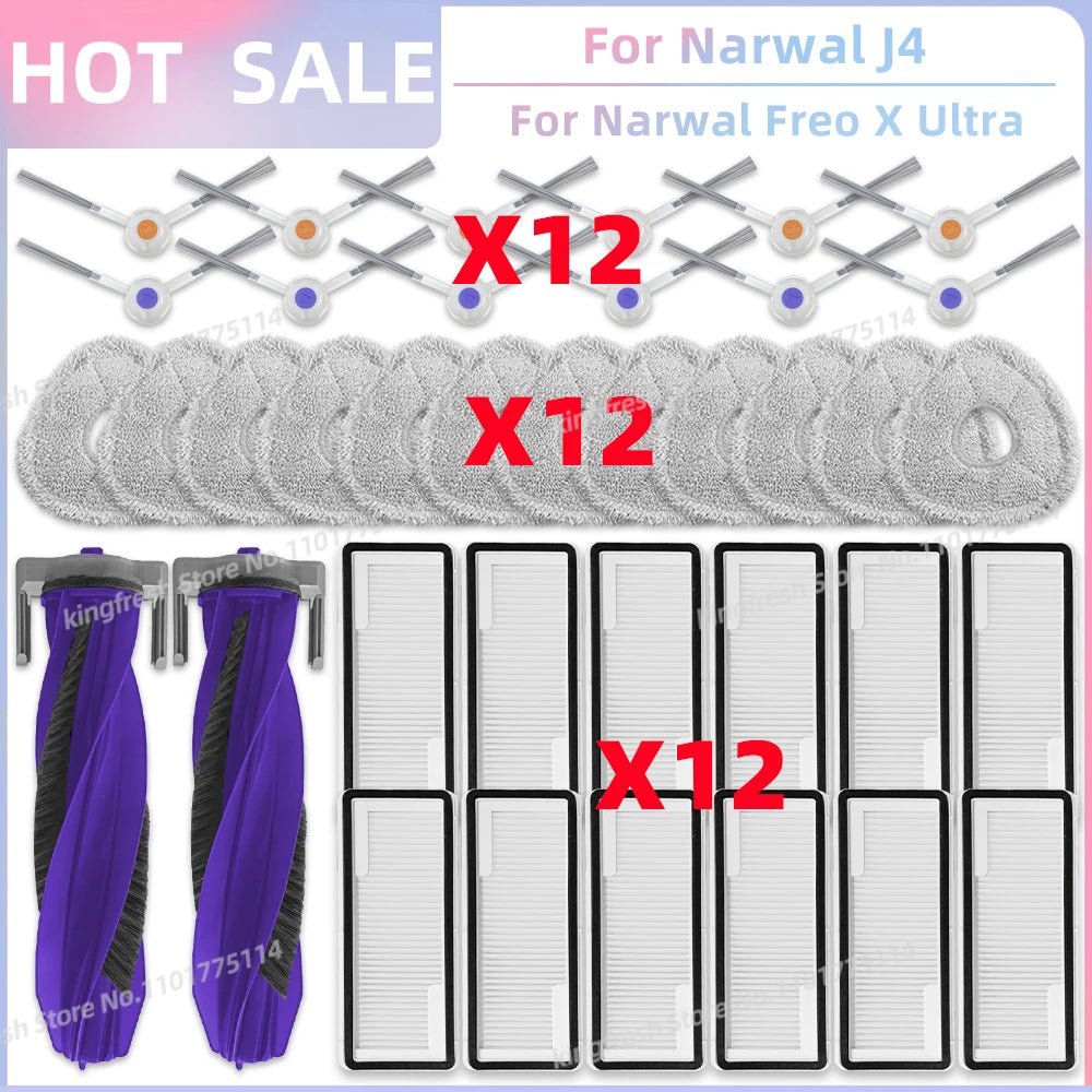 Fit For 나르월 Narwal Freo X Ultra, Narwal J4 / Lite Vacuum 나르왈 프레오 X 울트라 Parts Accessories Roller Side Brush Cover Dus