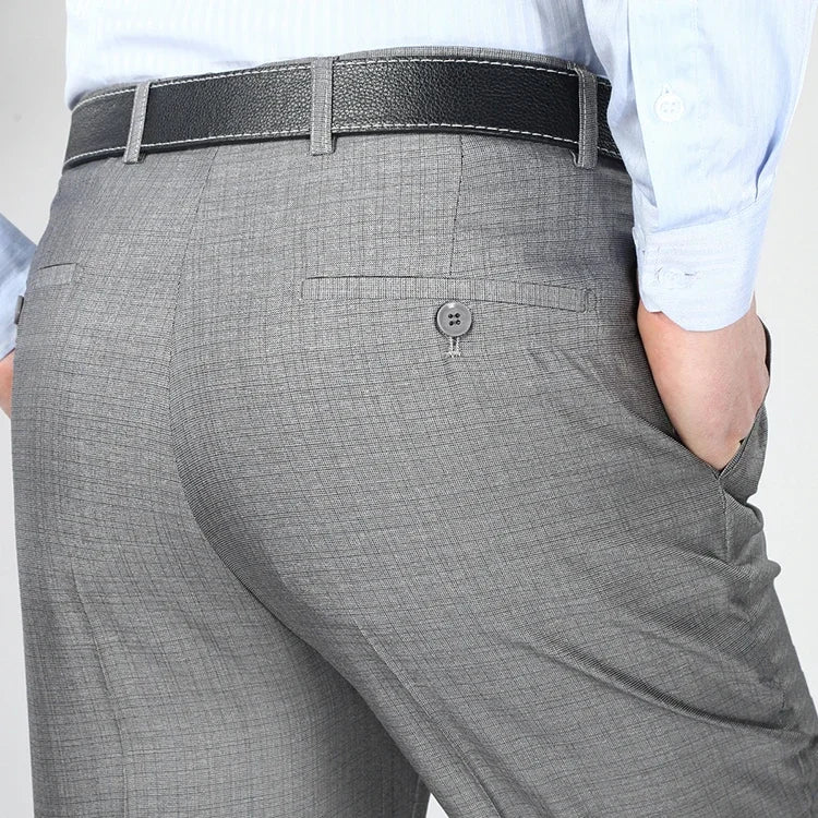 Big Size 29-56 Summer 2023 Wrinkle-Resistant Black Suit Pants Mens Clothing Baggy Double Pleated Classic Dress Pants Trousers