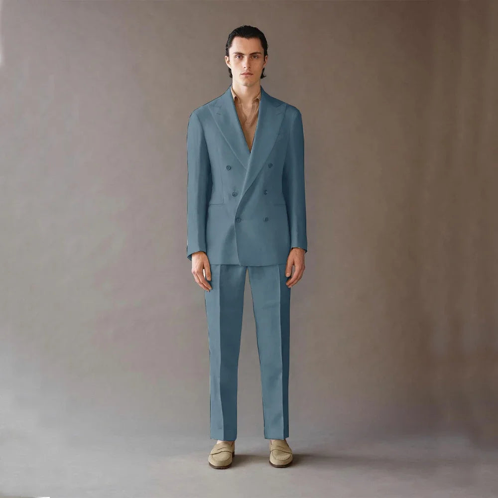 High Quality Men's Suit 2 Piece Blazer Pants Business Luxury For Wedding Men's Costumes Adult Man Costume Summer Serge Casual