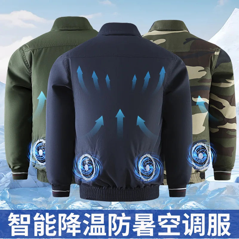 Summer Cooling Air Conditioning Clothes Men's Refrigeration Cooling Clothes with Fan Tooling Camouflage Clothing Construction Si