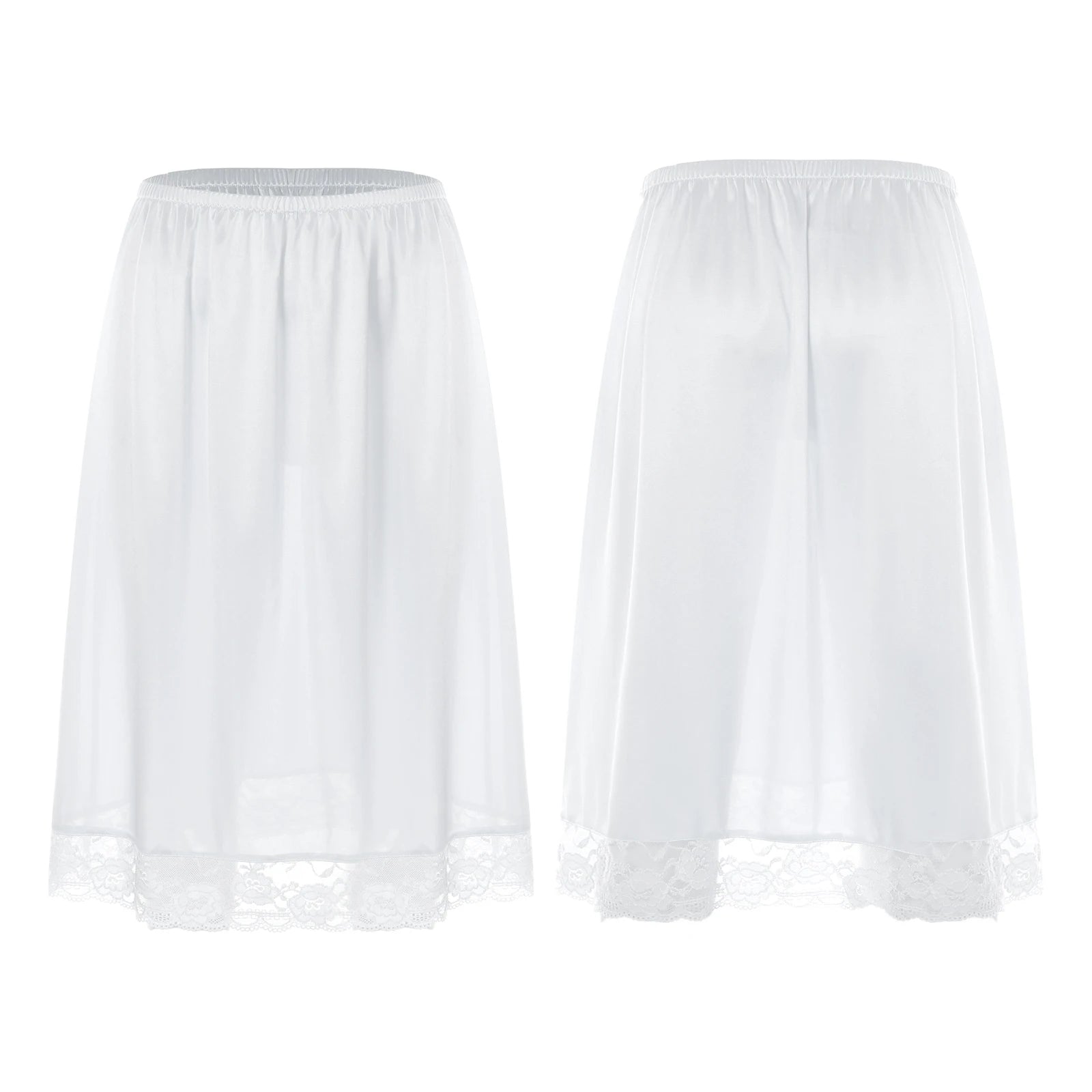 Women Girl Summer Underwear Accessories Long Lining Skirt Half Length Slips Underskirt Bottoms Petticoat Under Dress