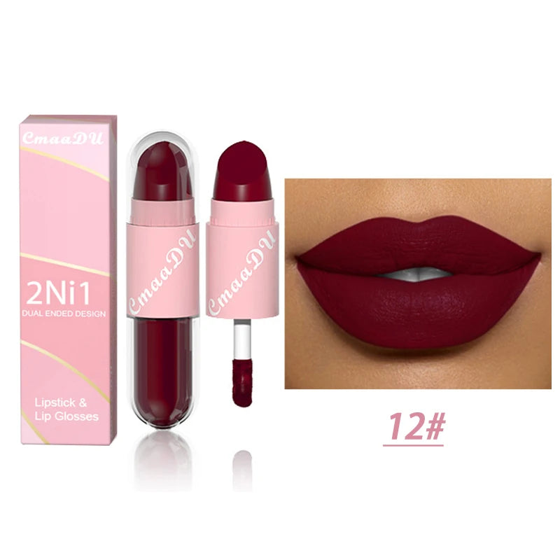 2 in 1 Matte Lipstick Liquid 18 Colors