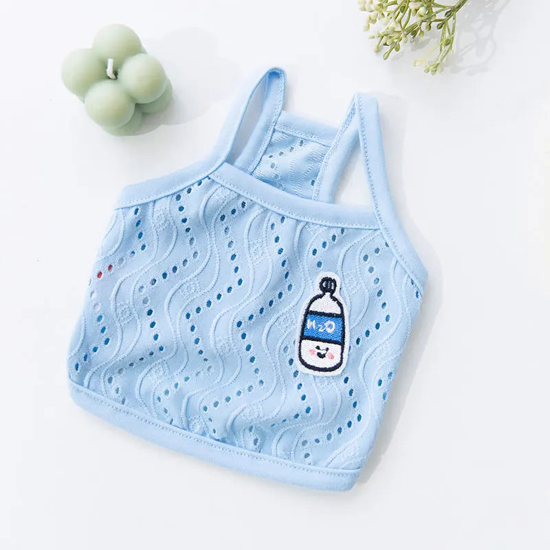 Solid Dog Clothes Summer Cotton Dog Vest Chihuahua Bichon Frise Yorkie Thin Puppy Breathable Dog Clothing Pet Vest Dog Costumes