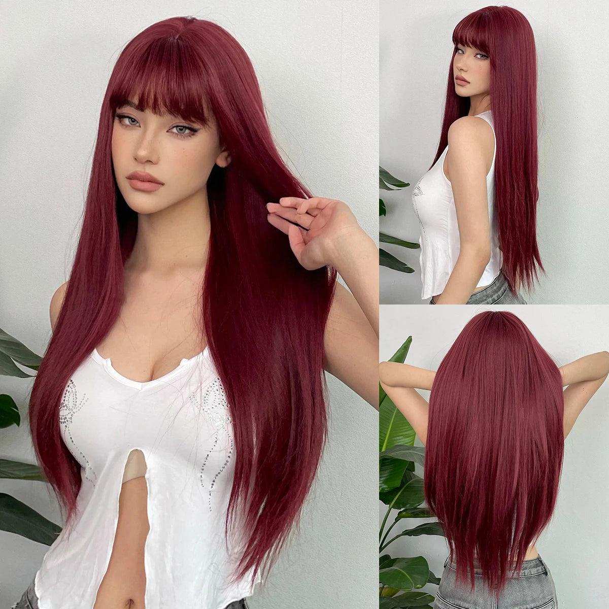 Light Blonde Golden Hair Long Silky Straight Synthetic Wig for Women Blonde Natural Hairs Wig Daily Lolita Heat Resistant Wigs