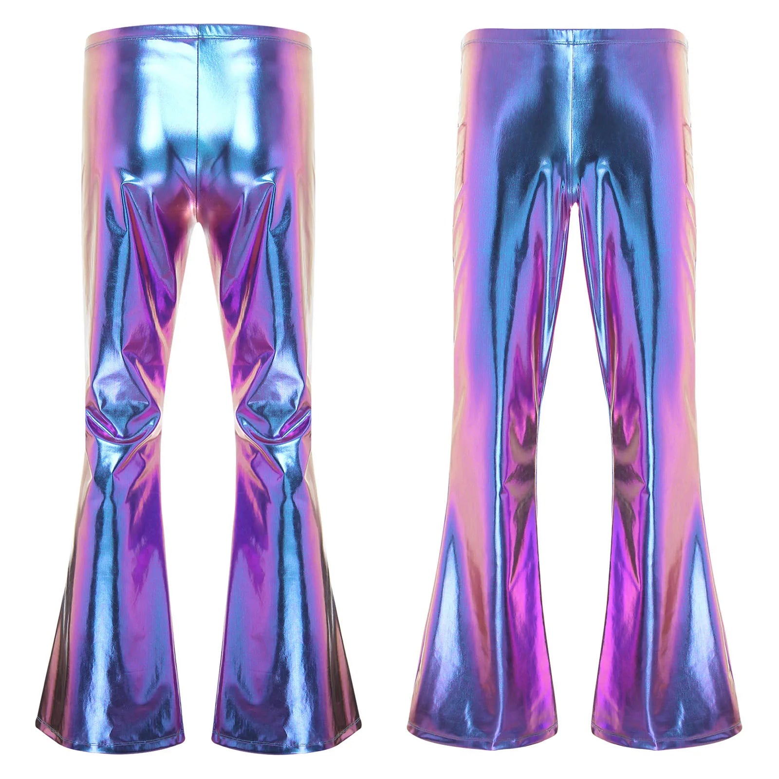 Men's Metallic Disco Pants Bell Bottom Flared