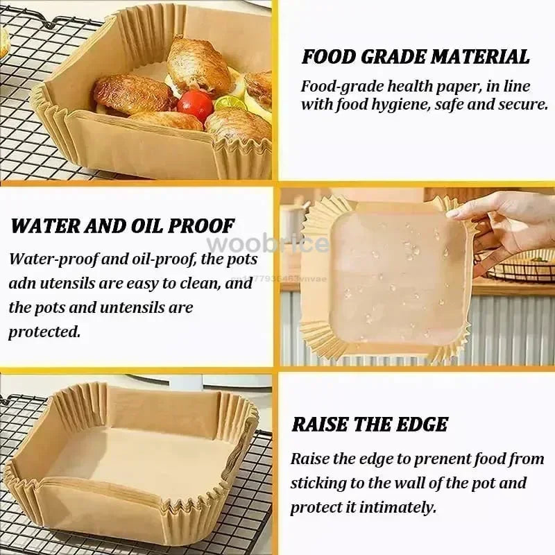 20cm Air Fryer Paper Liner Pastry Accessories Airfryer Cooking Baking Paper Tool Aerogrill Parchment Oven Disposable Dishes