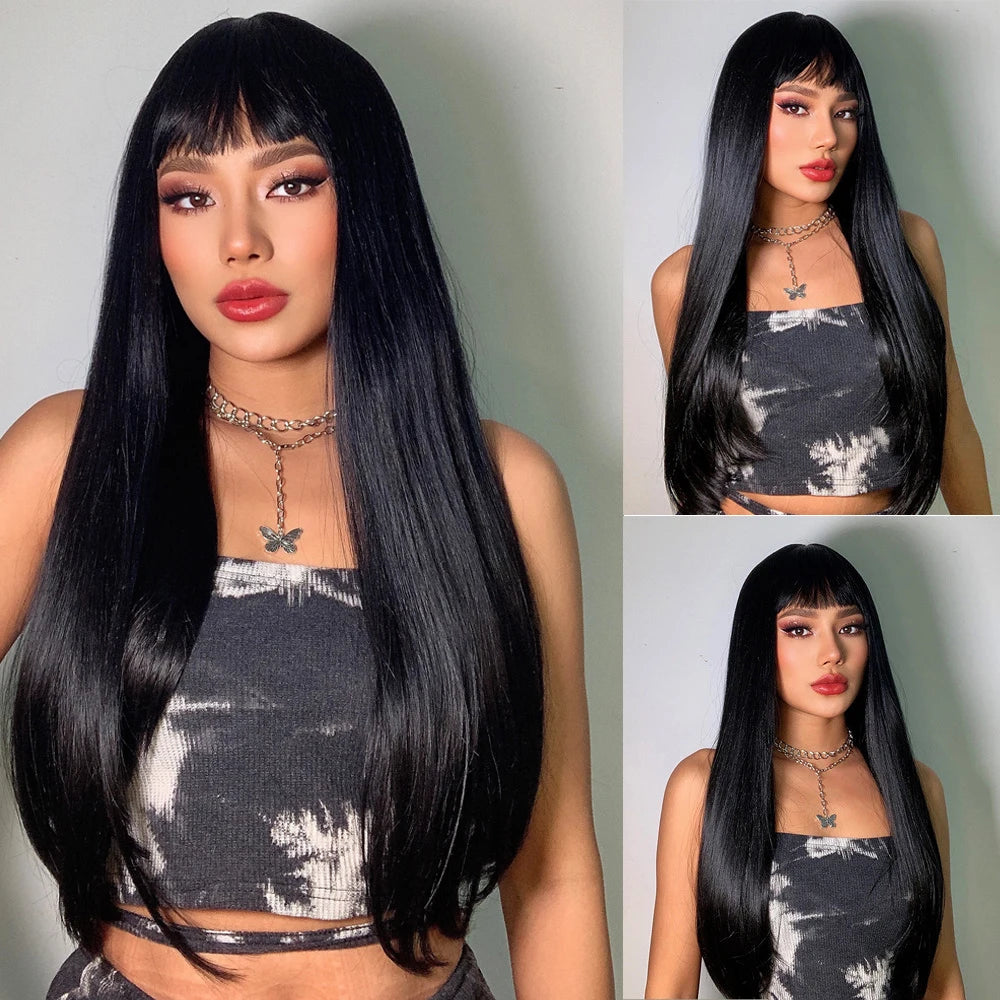 Light Blonde Long Straight Synthetic Wig