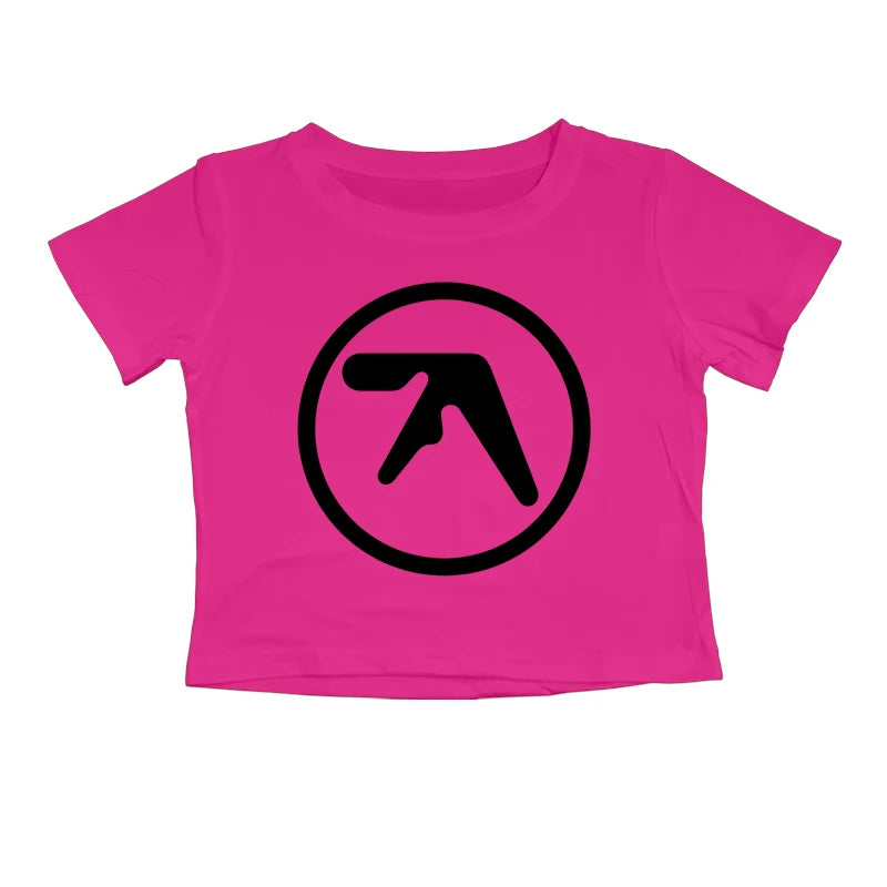 Punk Aphex Twin Print T-Shirt Crop Top Y2k