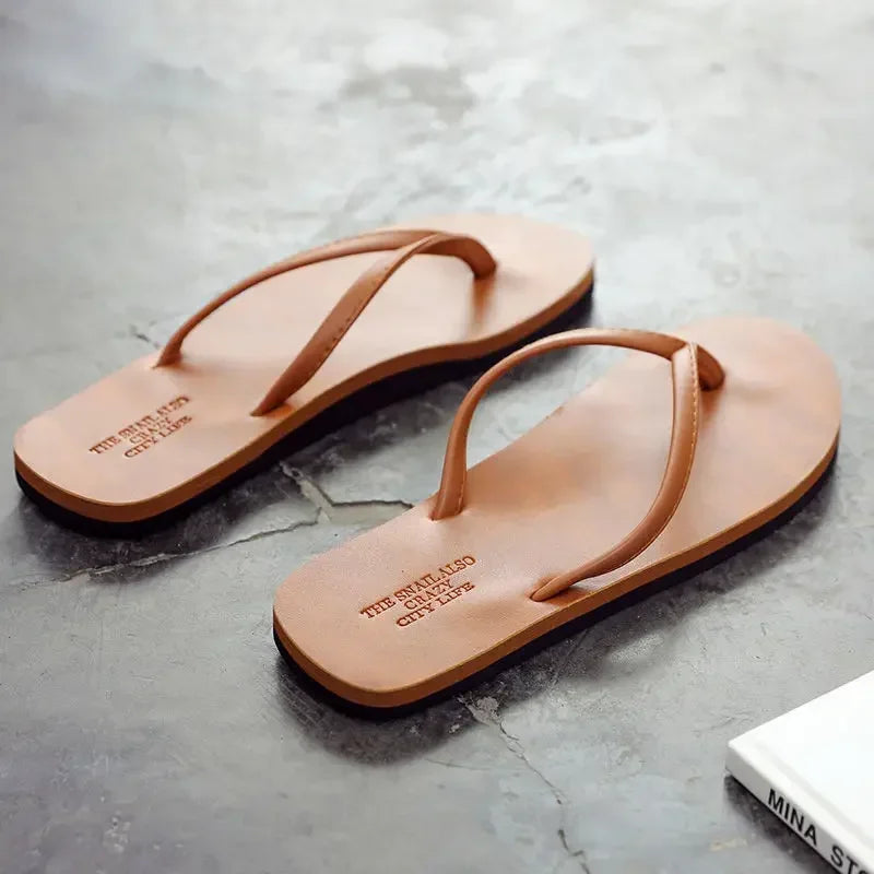 Fashion New Summer Non Slip Comfortable EVA Sole Soft Slippers Men's Flip Flops for Beach Daily 2025 Lovers Slipper Shoes Home