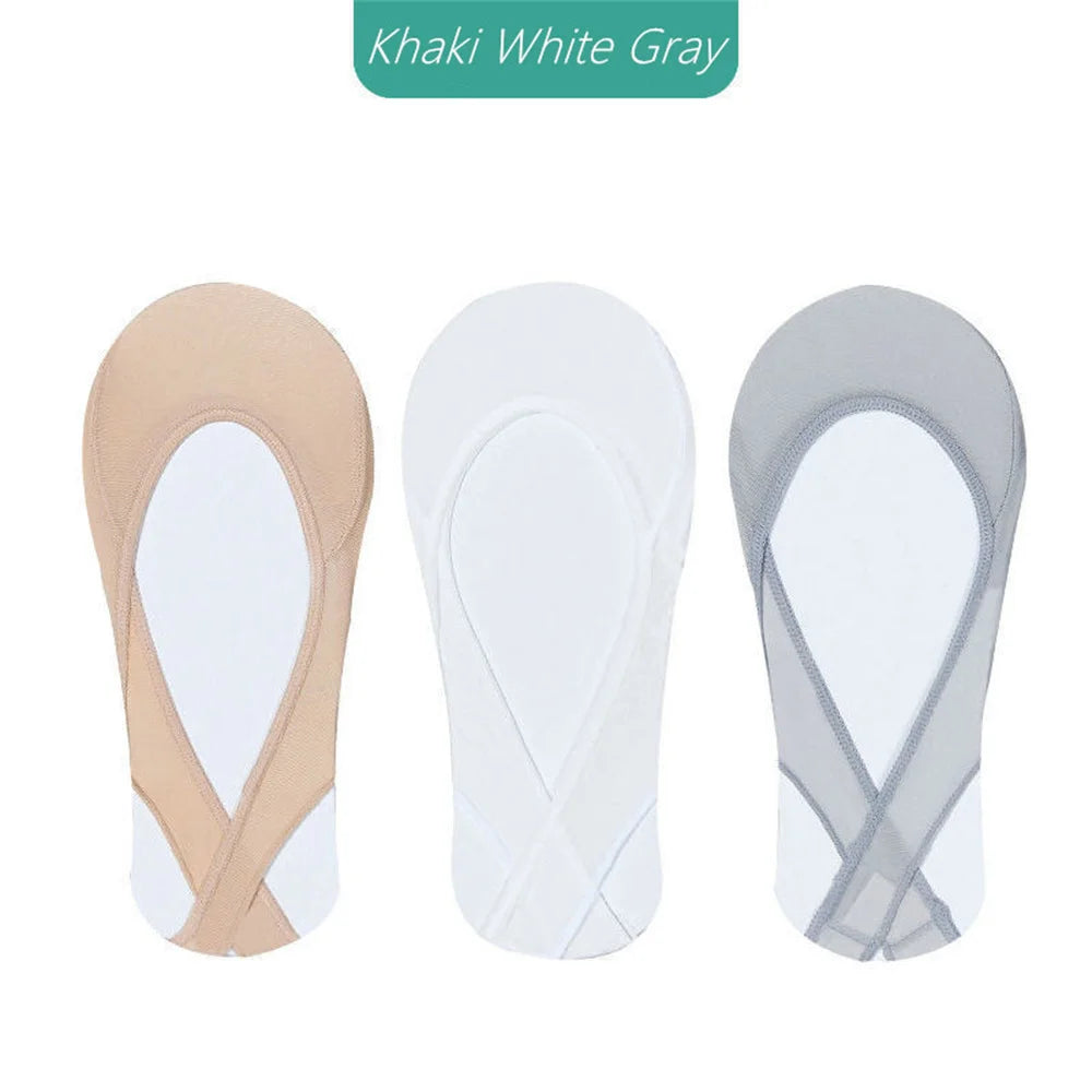 Invisible Boat Socks Non Slip Silicone 3 Pairs
