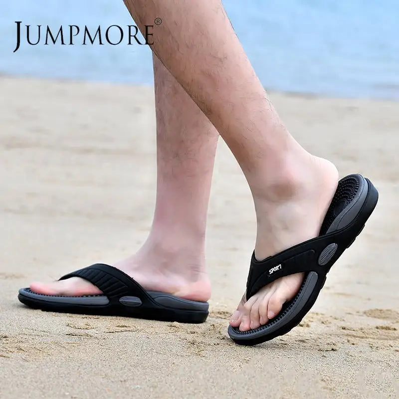 Jumpmore Men EVA Flip-flops Summer Men's Massage Slippers Beach Sandals Casual Shoes Size 40-45