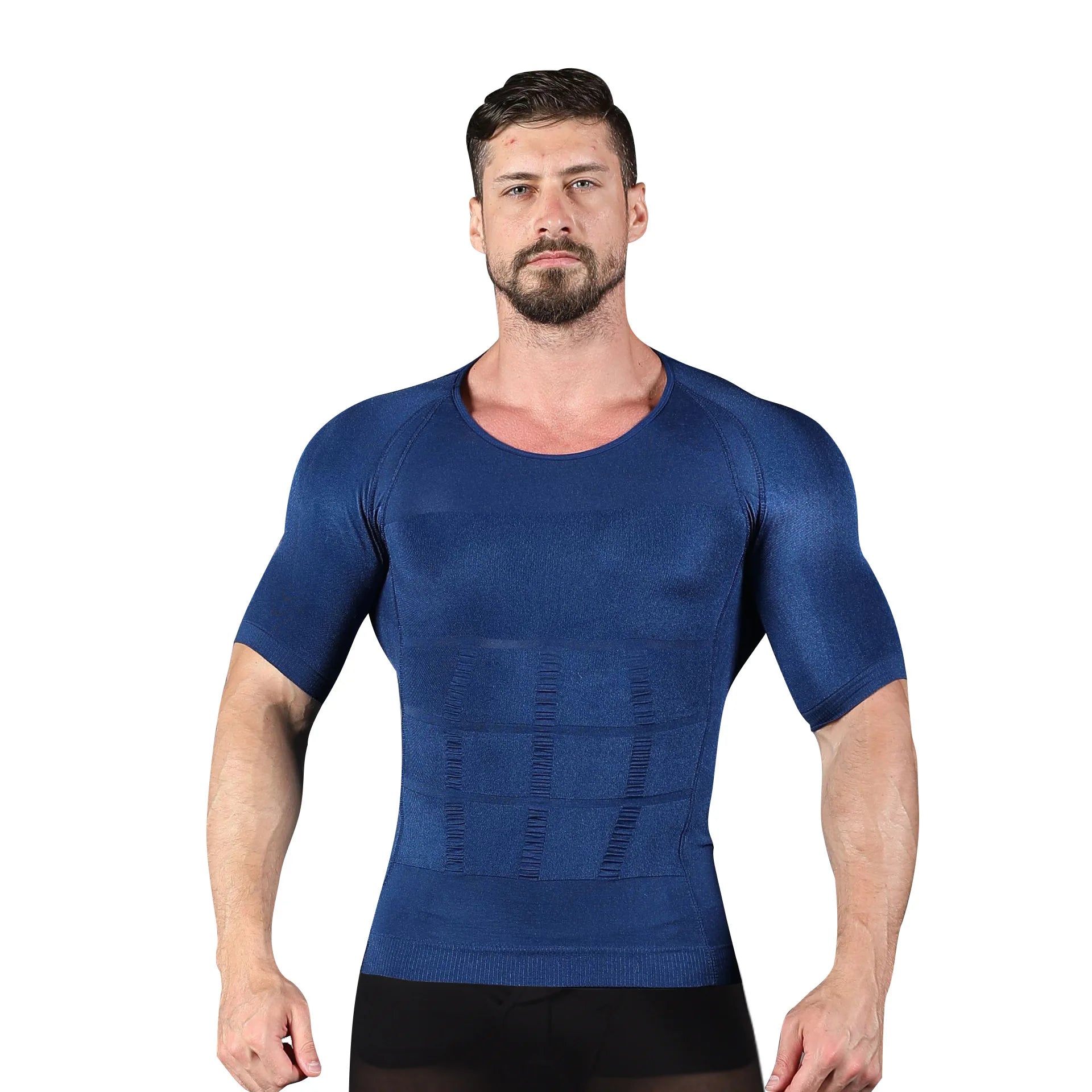 Men's Body Shaper T-Shirts Short Sleeves Corset Stomach Body Shapers Sports Stretch Men's Shapewear Short Sleeves Tank Tops