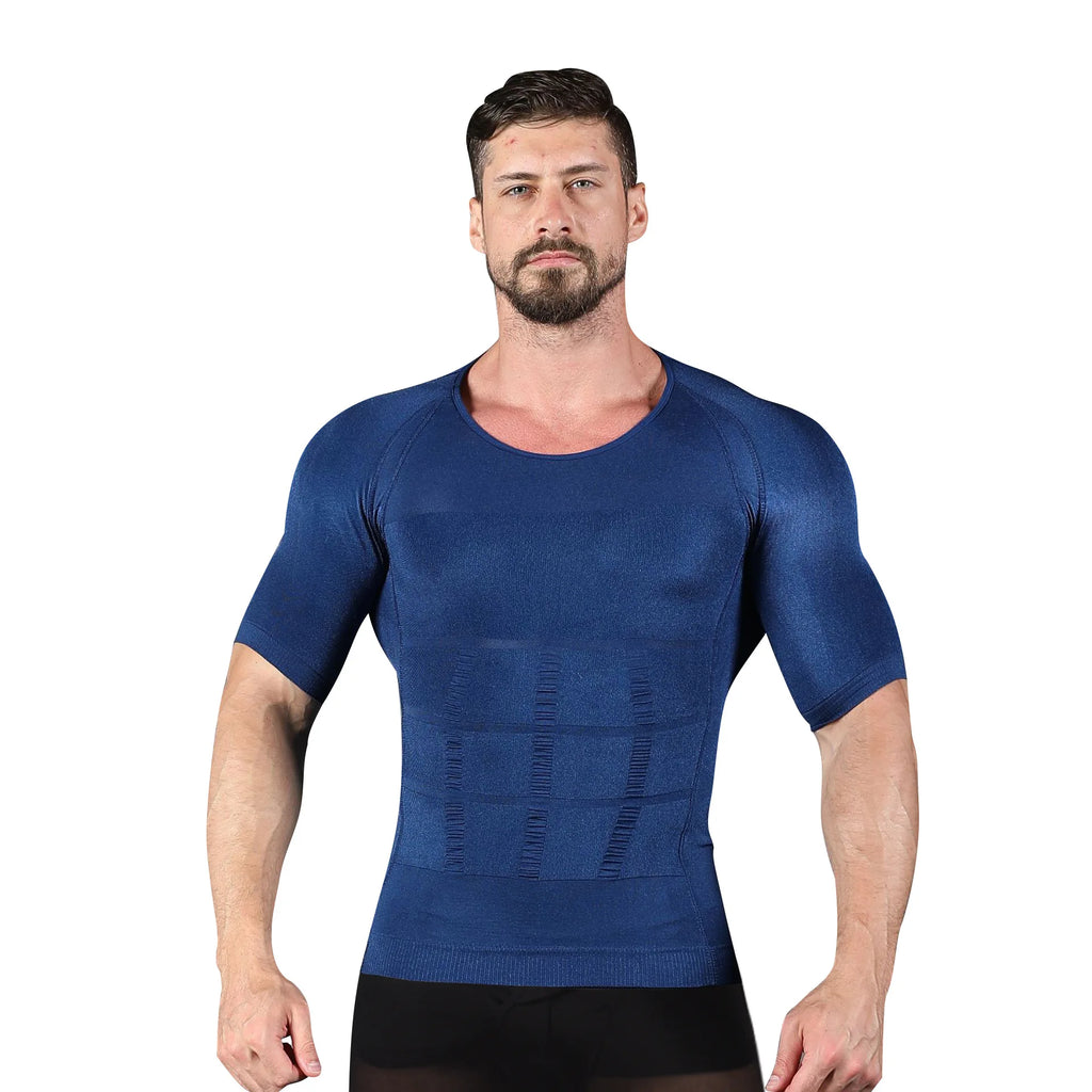 Men's Body Shaper T-Shirts Short Sleeves Corset Stomach Body Shapers Sports Stretch Men's Shapewear Short Sleeves Tank Tops