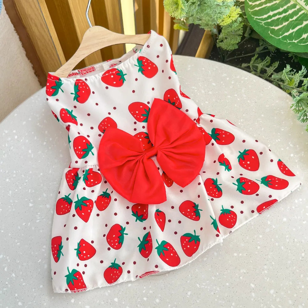 Dog Princess Dress Spring Summer Kitten Pet Skirt Cute Dog Dress Bow Lace for Small Medium Puppy Poodle Chihuahua