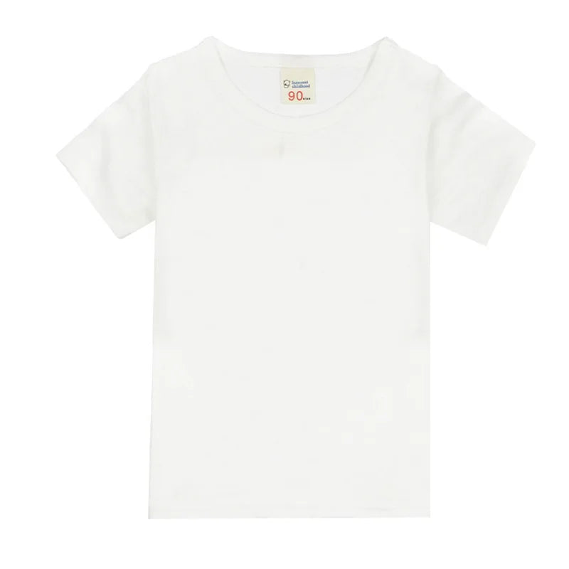 100% Cotton Summer Boys T Shirts Children's Tops Plain Cotton Girls Tops 14 Colors Teenager T-Shirts Kids T-Shirts for 1-14Years